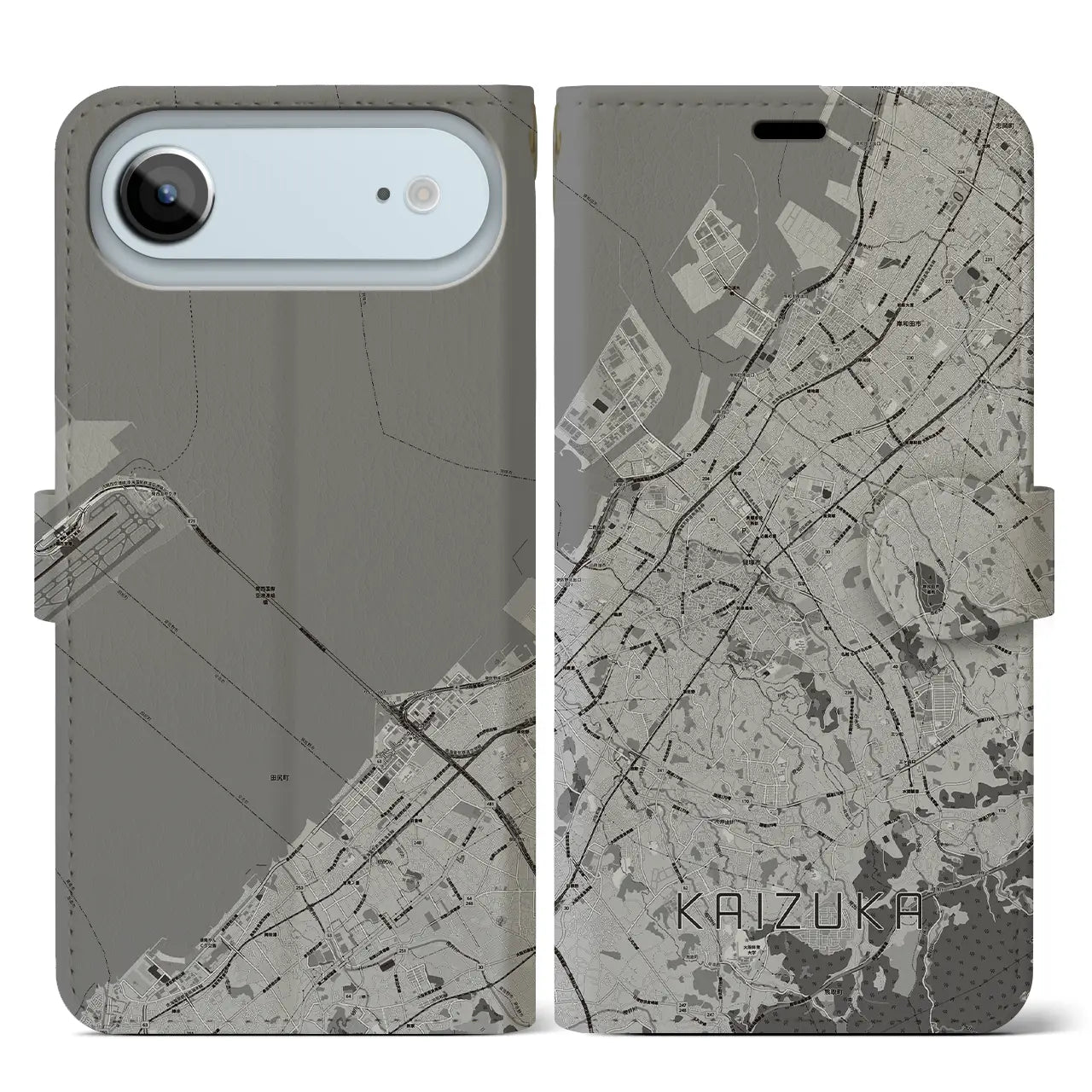 【貝塚(大阪府)】地図柄iPhoneケース(手帳タイプ)