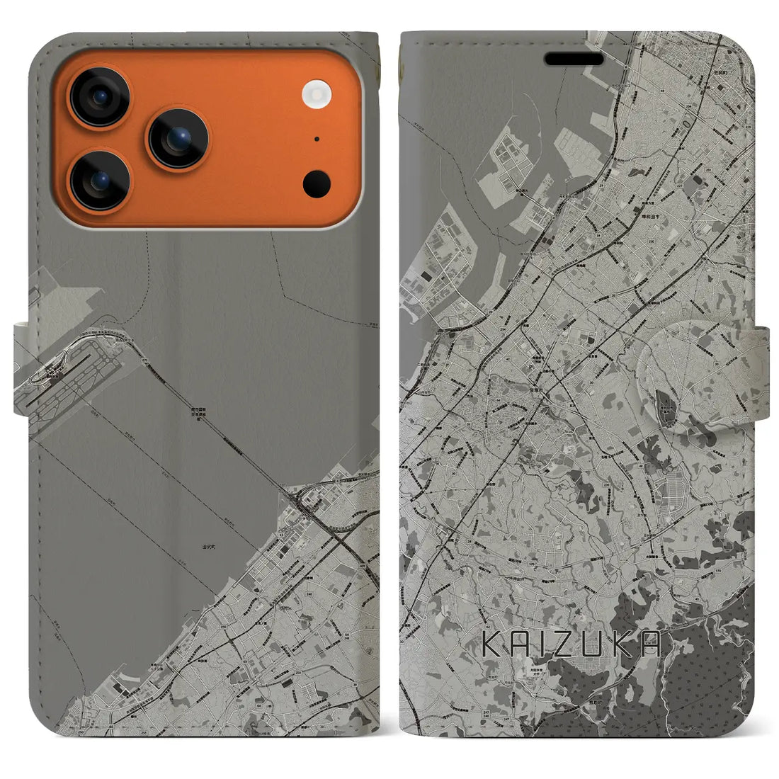 【貝塚(大阪府)】地図柄iPhoneケース(手帳タイプ)