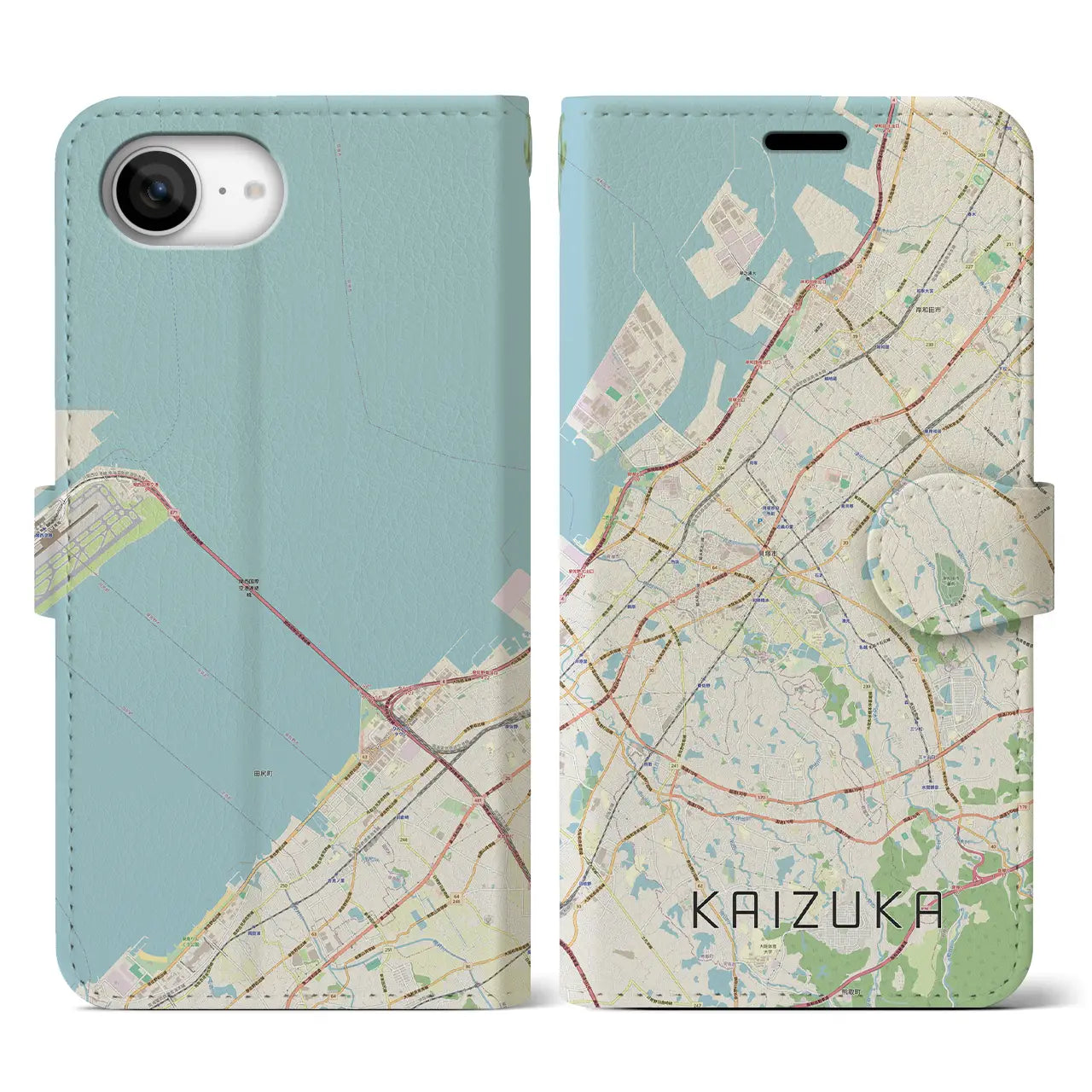 【貝塚(大阪府)】地図柄iPhoneケース(手帳タイプ)