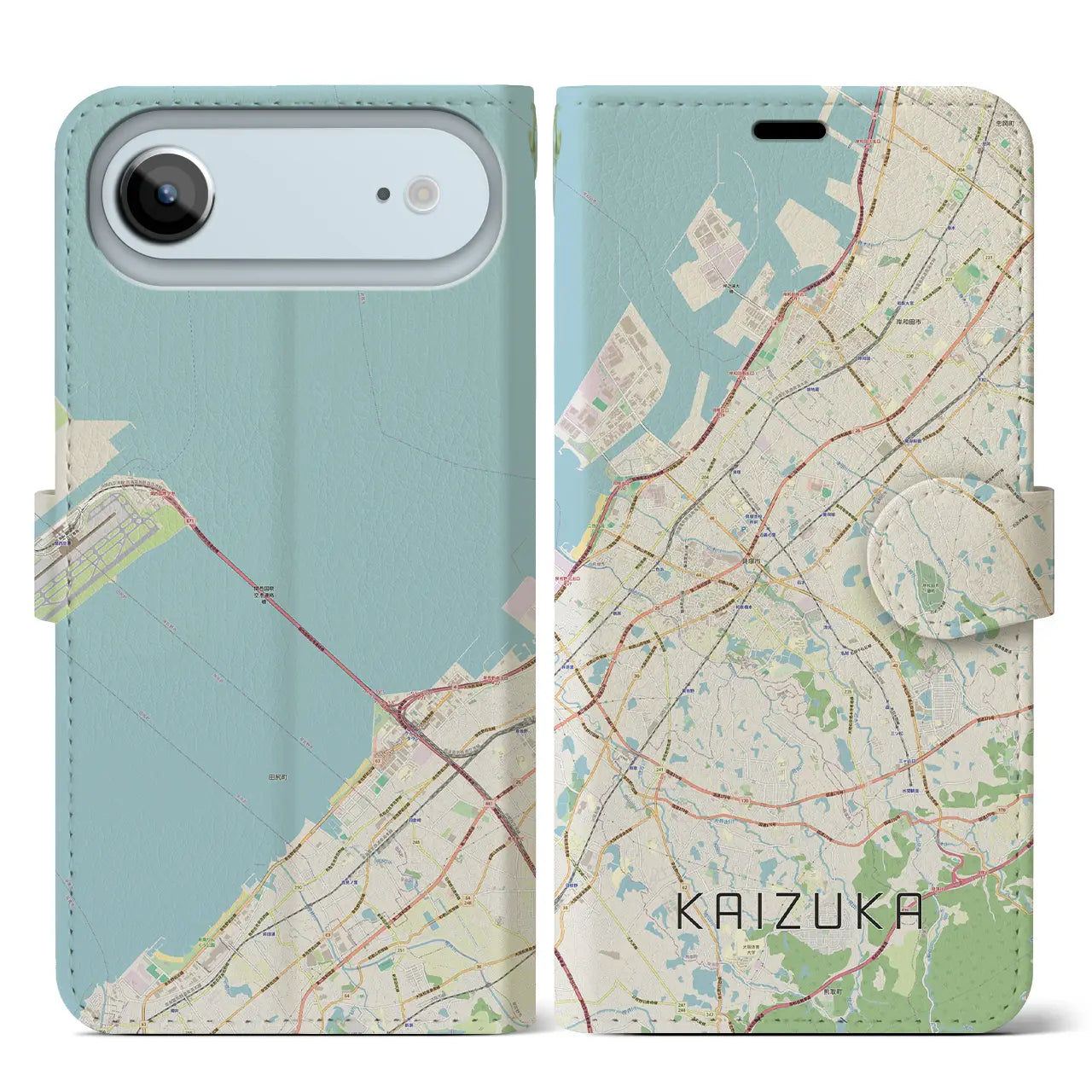 【貝塚(大阪府)】地図柄iPhoneケース(手帳タイプ)