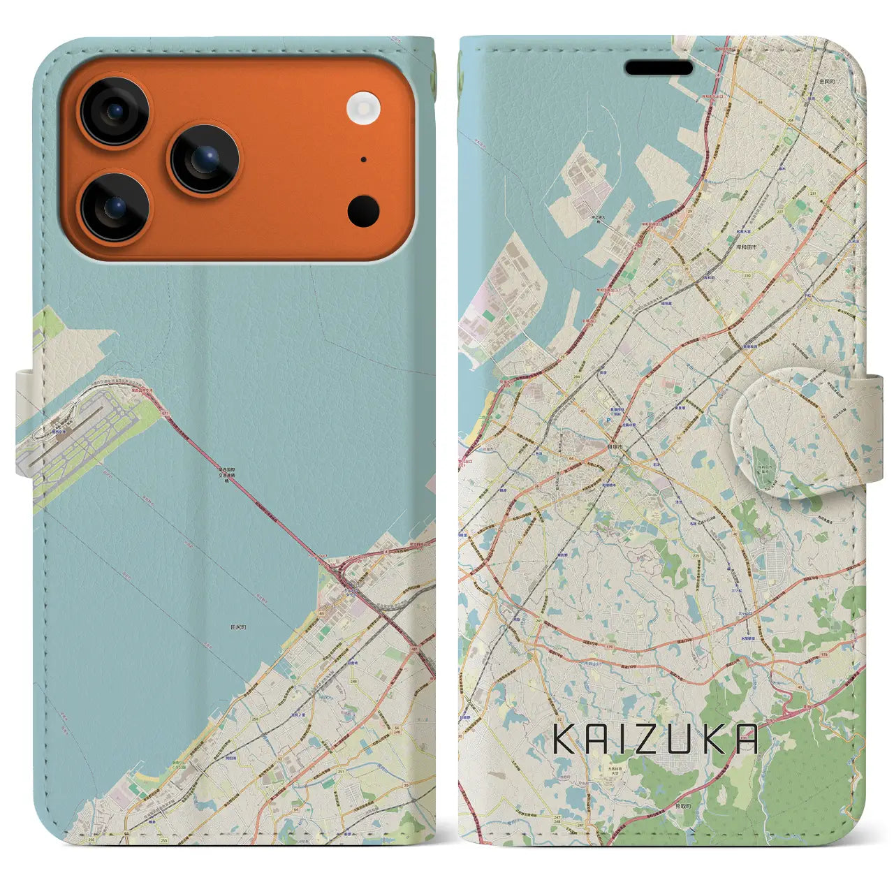 【貝塚(大阪府)】地図柄iPhoneケース(手帳タイプ)