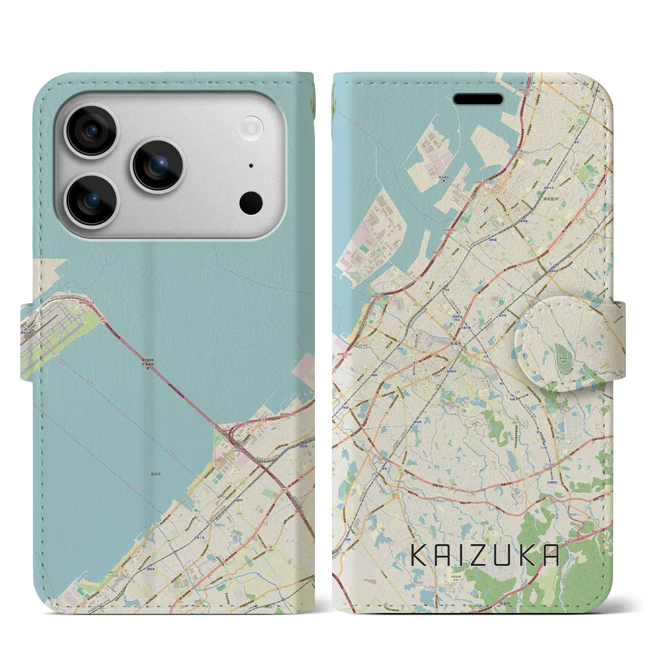 【貝塚(大阪府)】地図柄iPhoneケース(手帳タイプ)