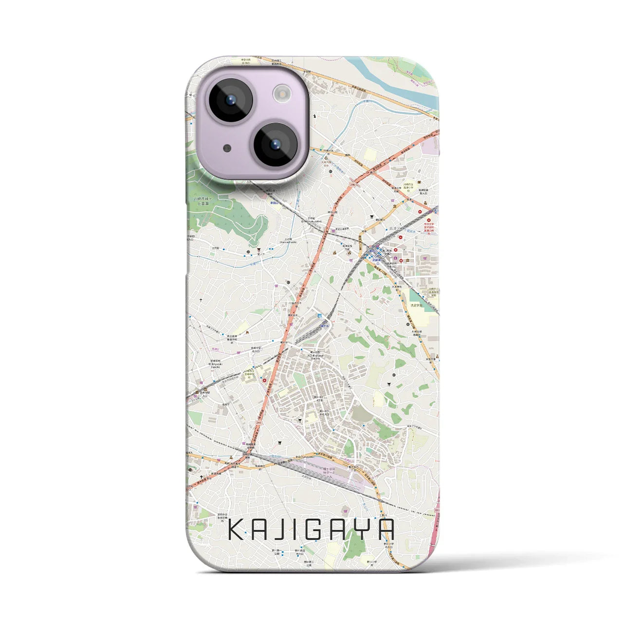 【梶が谷(神奈川県)】地図柄iPhoneケース(バックカバータイプ)