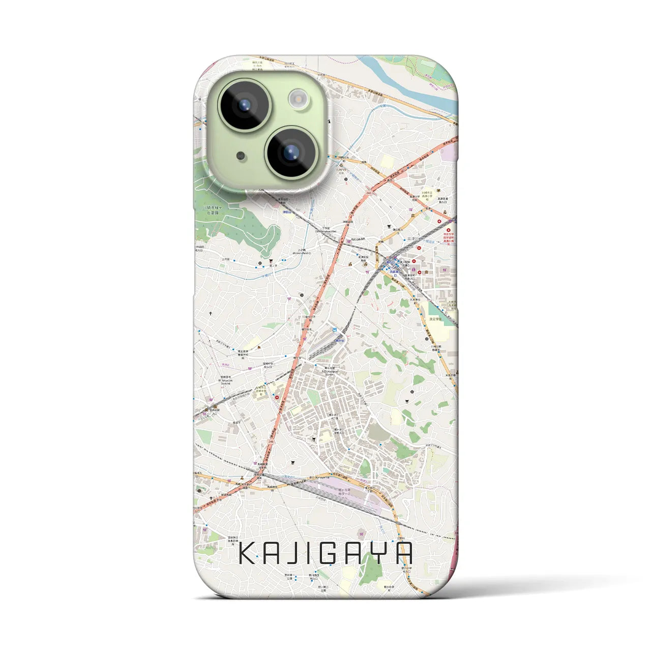 【梶が谷(神奈川県)】地図柄iPhoneケース(バックカバータイプ)