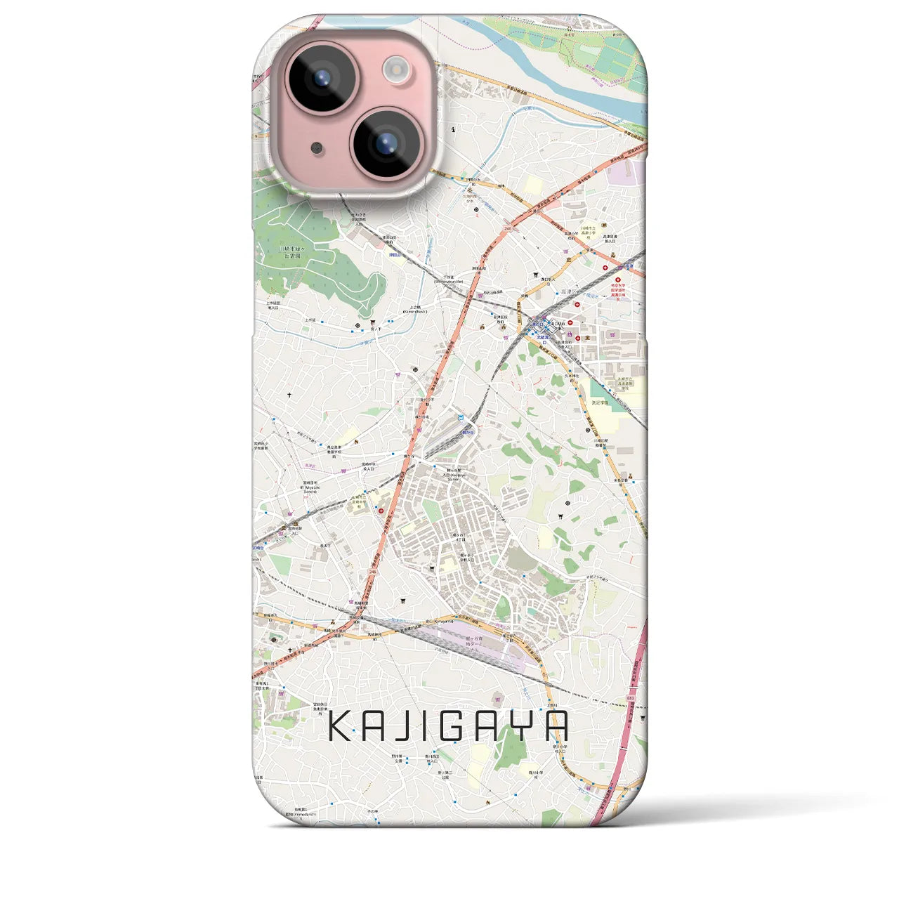 【梶が谷(神奈川県)】地図柄iPhoneケース(バックカバータイプ)