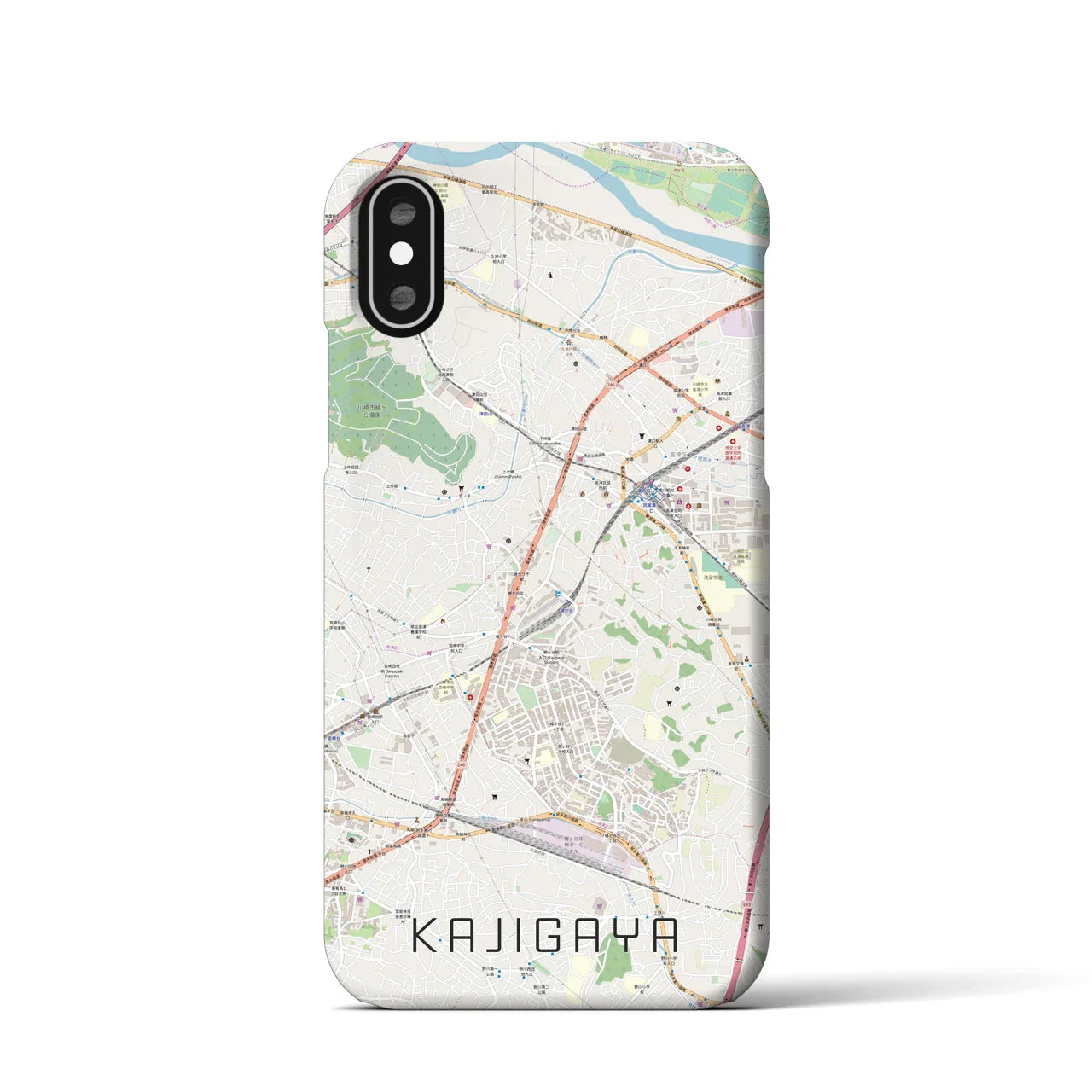 【梶が谷(神奈川県)】地図柄iPhoneケース(バックカバータイプ)