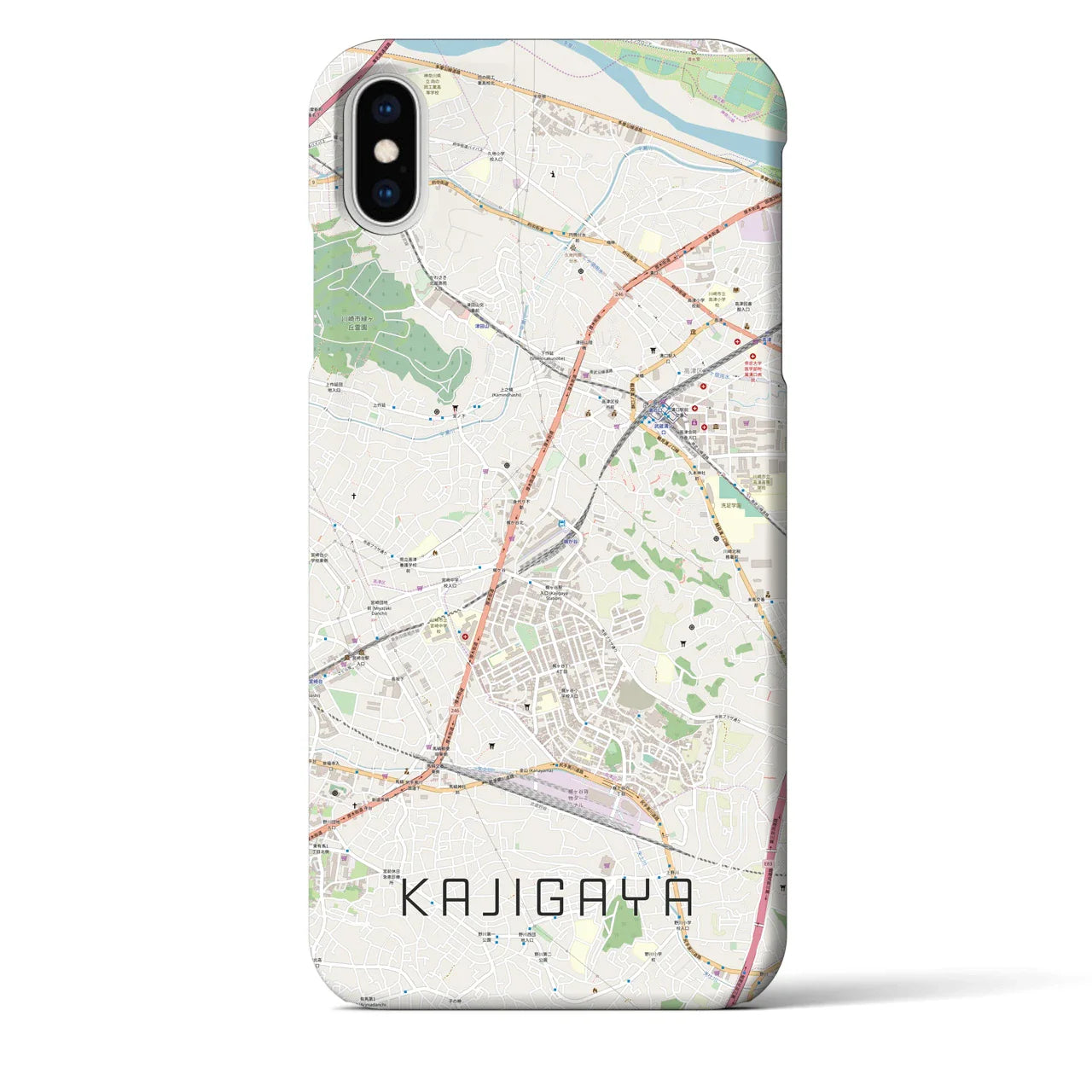 【梶が谷(神奈川県)】地図柄iPhoneケース(バックカバータイプ)
