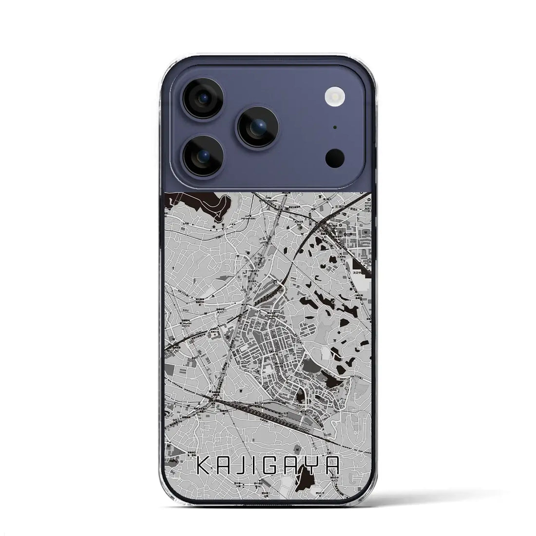 【梶が谷(神奈川県)】地図柄iPhoneケース(クリアタイプ)