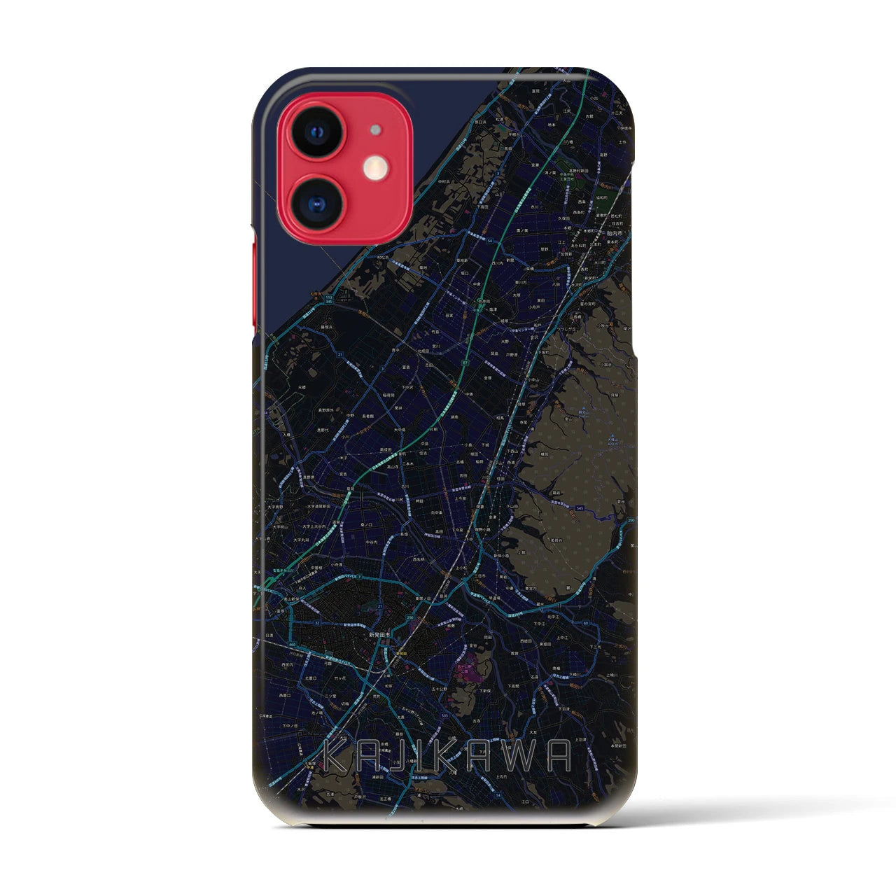 【加治川(新潟県)】地図柄iPhoneケース(バックカバータイプ)