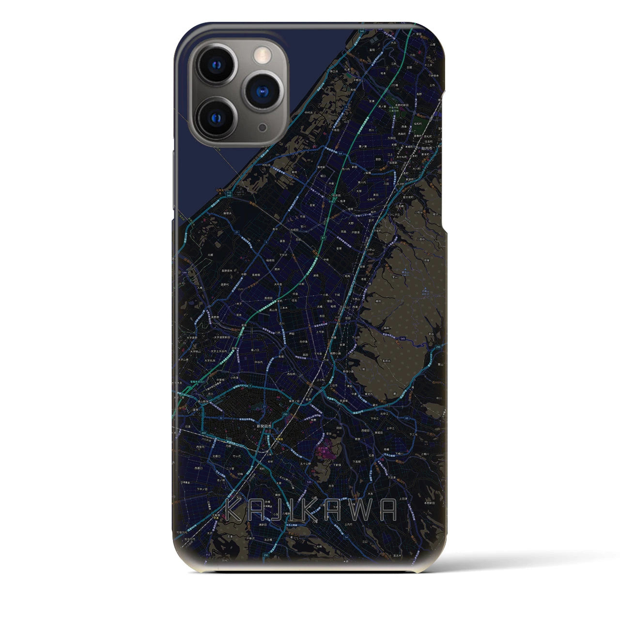 【加治川(新潟県)】地図柄iPhoneケース(バックカバータイプ)