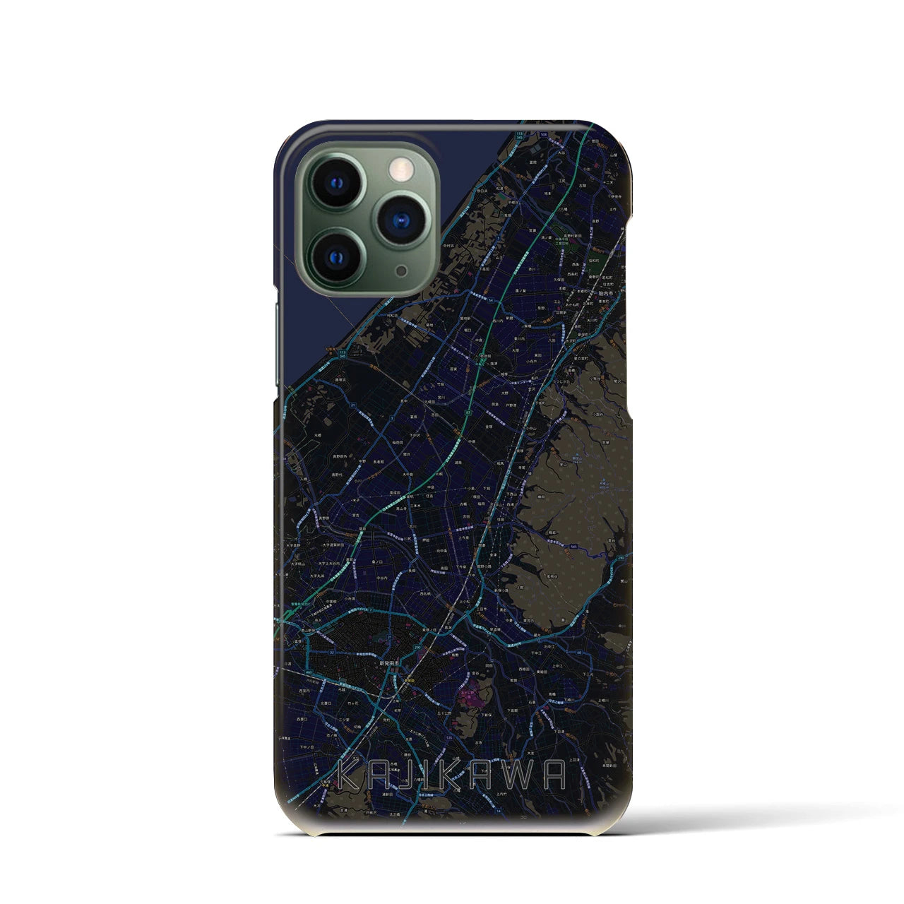【加治川(新潟県)】地図柄iPhoneケース(バックカバータイプ)