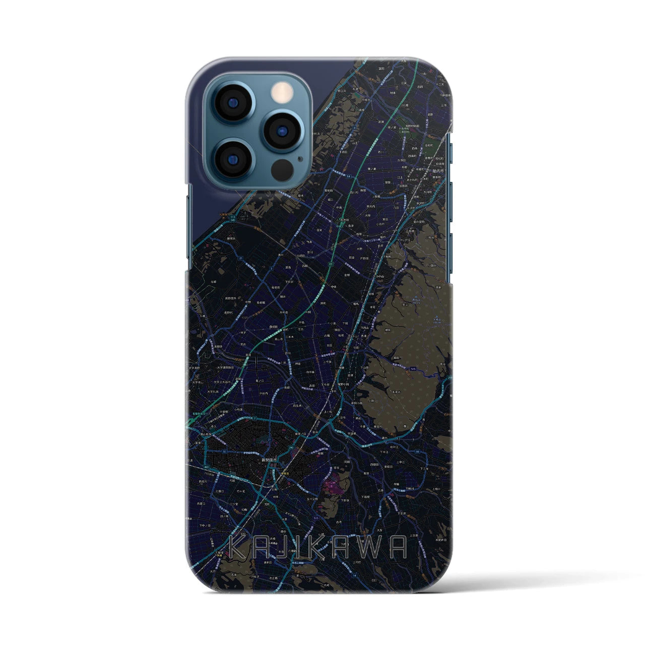 【加治川(新潟県)】地図柄iPhoneケース(バックカバータイプ)