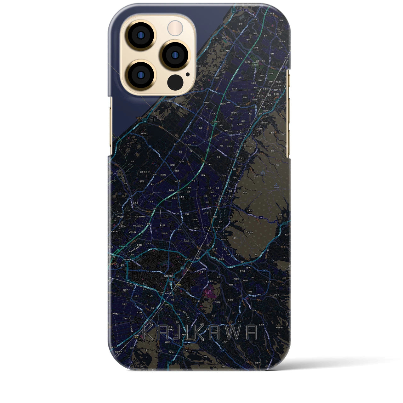【加治川(新潟県)】地図柄iPhoneケース(バックカバータイプ)