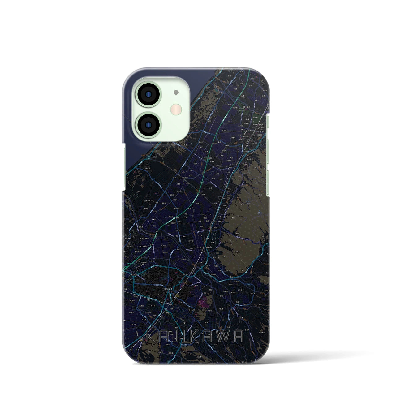【加治川(新潟県)】地図柄iPhoneケース(バックカバータイプ)