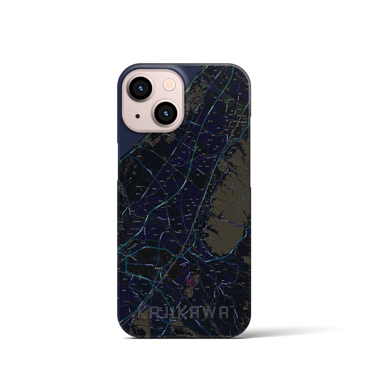 【加治川(新潟県)】地図柄iPhoneケース(バックカバータイプ)