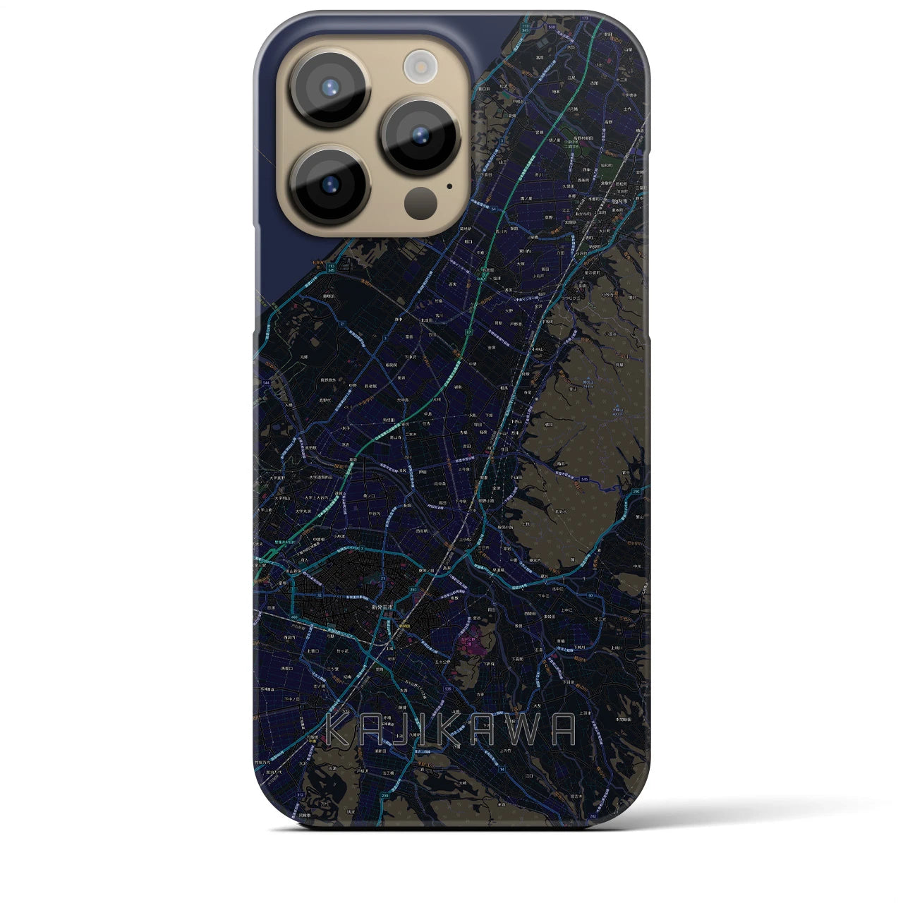 【加治川(新潟県)】地図柄iPhoneケース(バックカバータイプ)