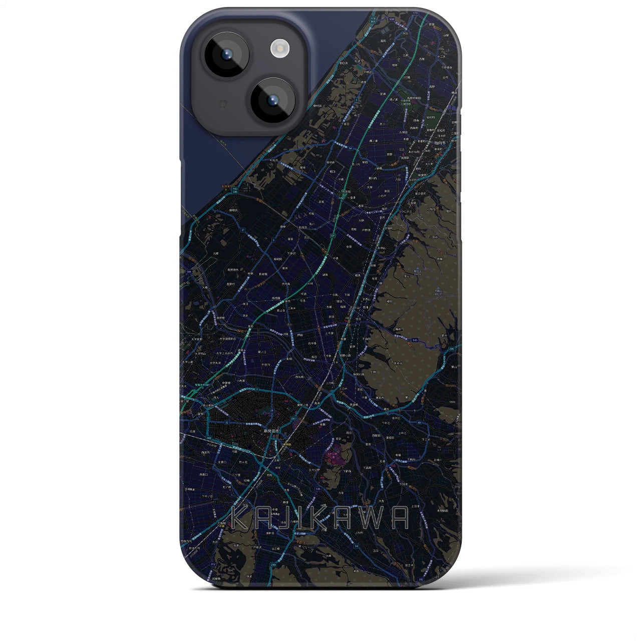 【加治川(新潟県)】地図柄iPhoneケース(バックカバータイプ)