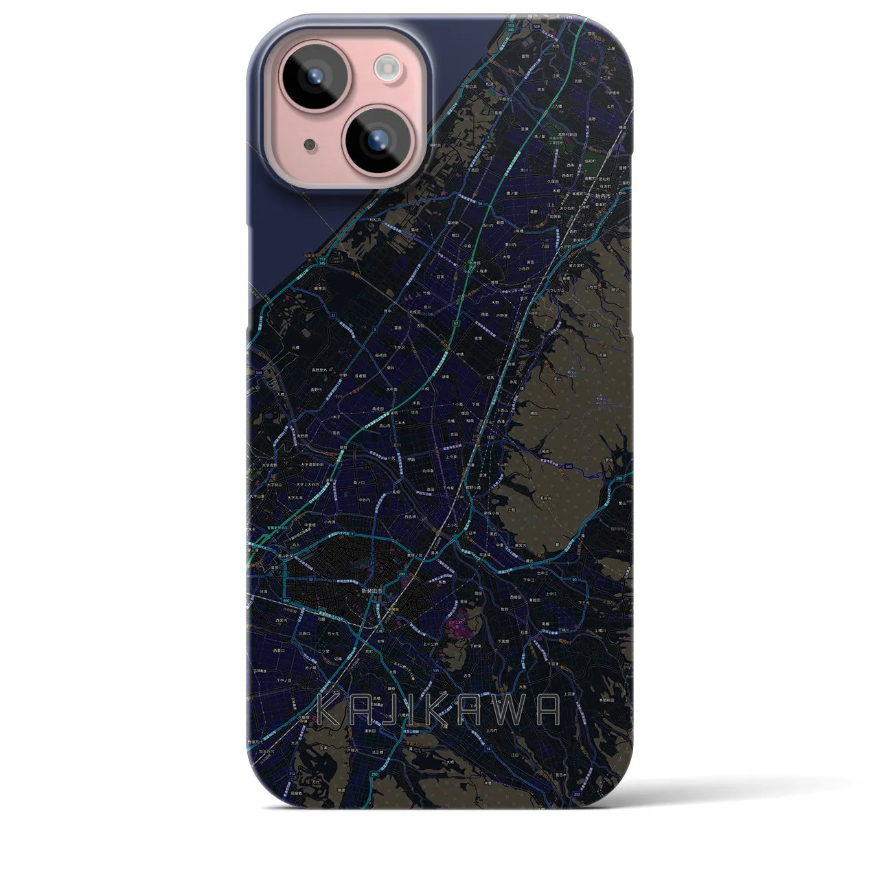 【加治川(新潟県)】地図柄iPhoneケース(バックカバータイプ)