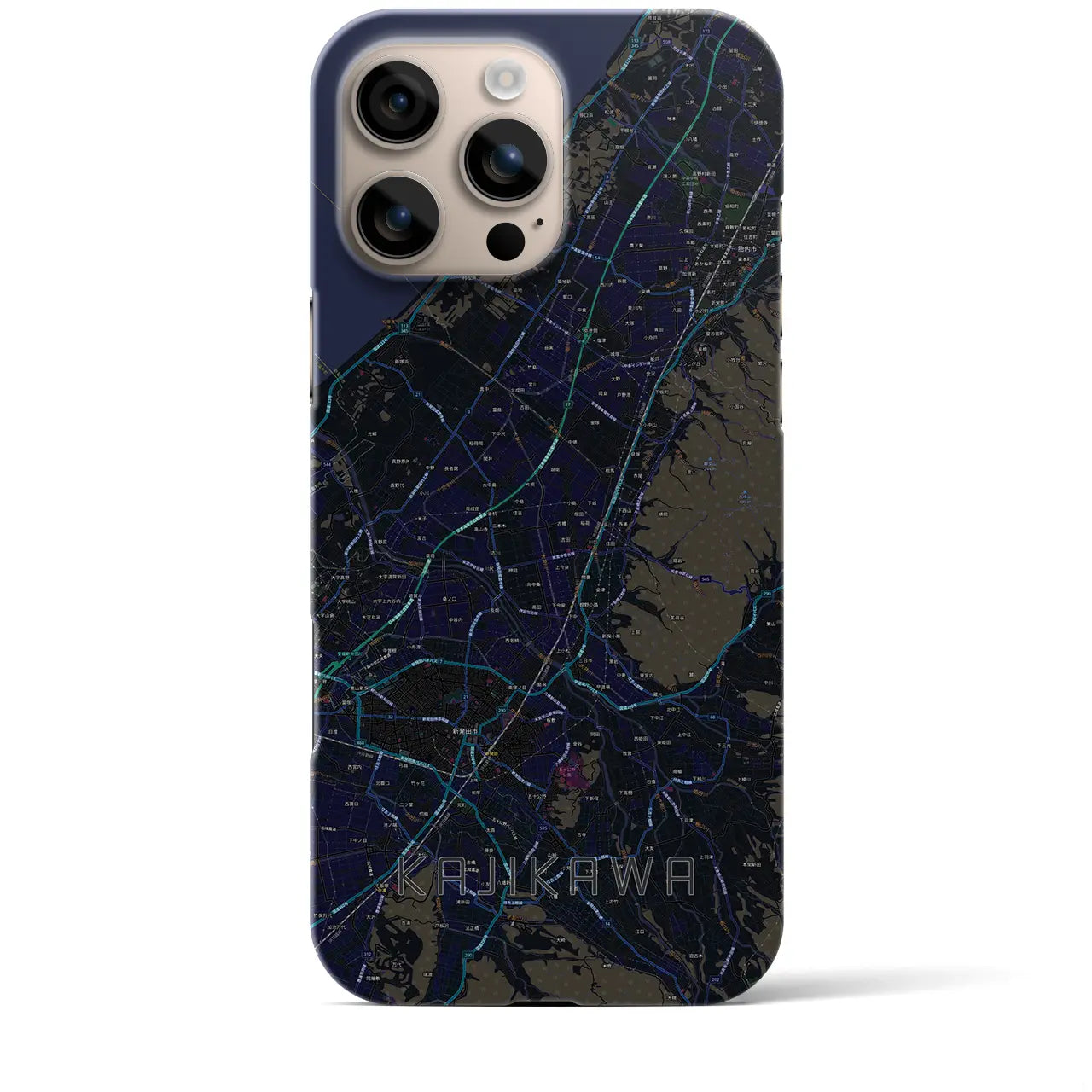 【加治川(新潟県)】地図柄iPhoneケース(バックカバータイプ)
