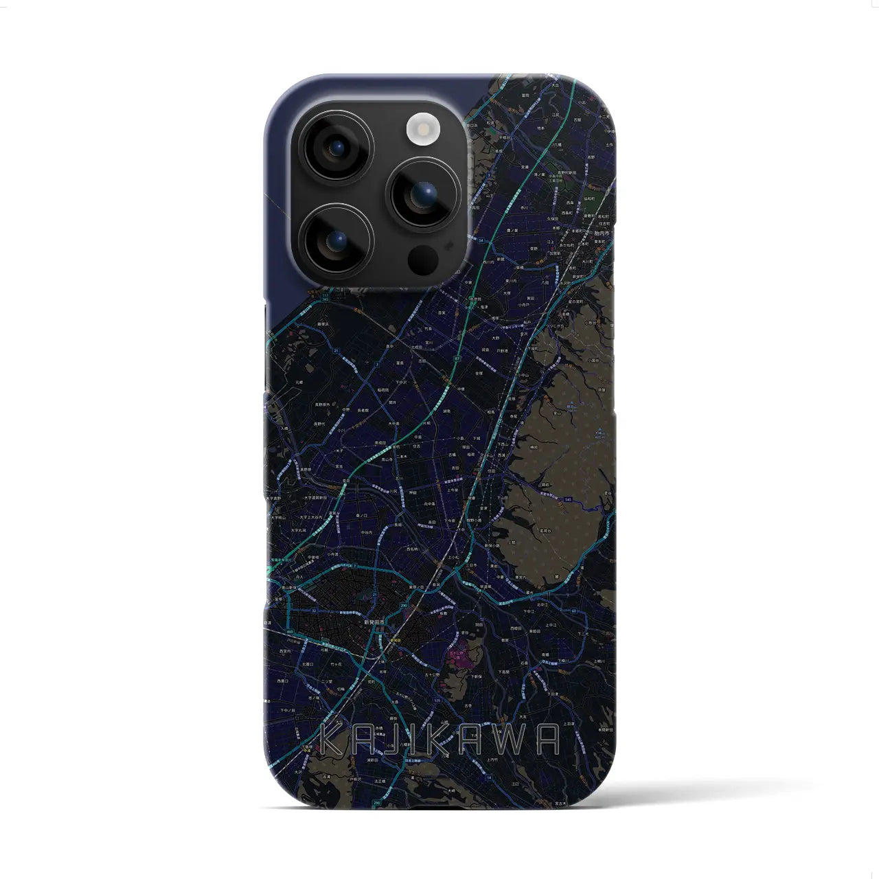 【加治川(新潟県)】地図柄iPhoneケース(バックカバータイプ)