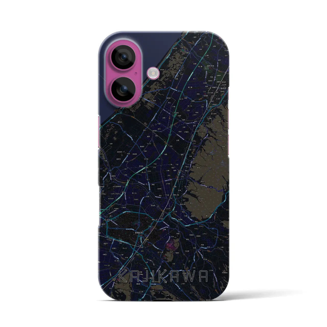 【加治川(新潟県)】地図柄iPhoneケース(バックカバータイプ)