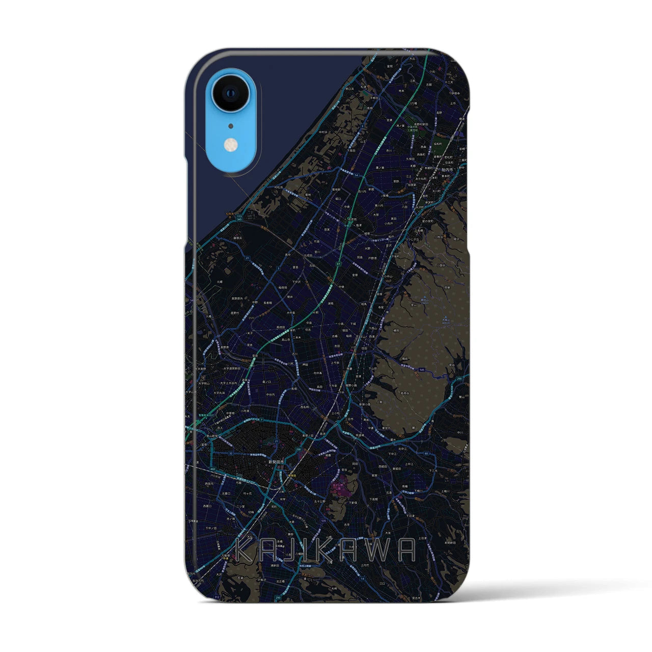 【加治川(新潟県)】地図柄iPhoneケース(バックカバータイプ)