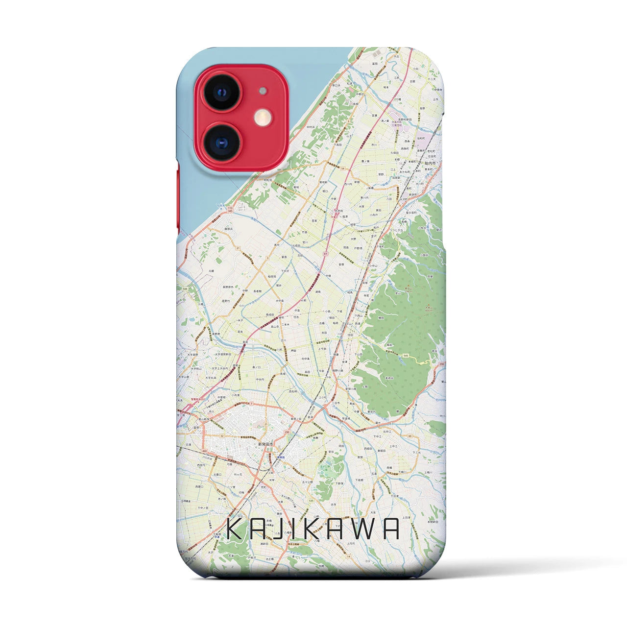 【加治川(新潟県)】地図柄iPhoneケース(バックカバータイプ)