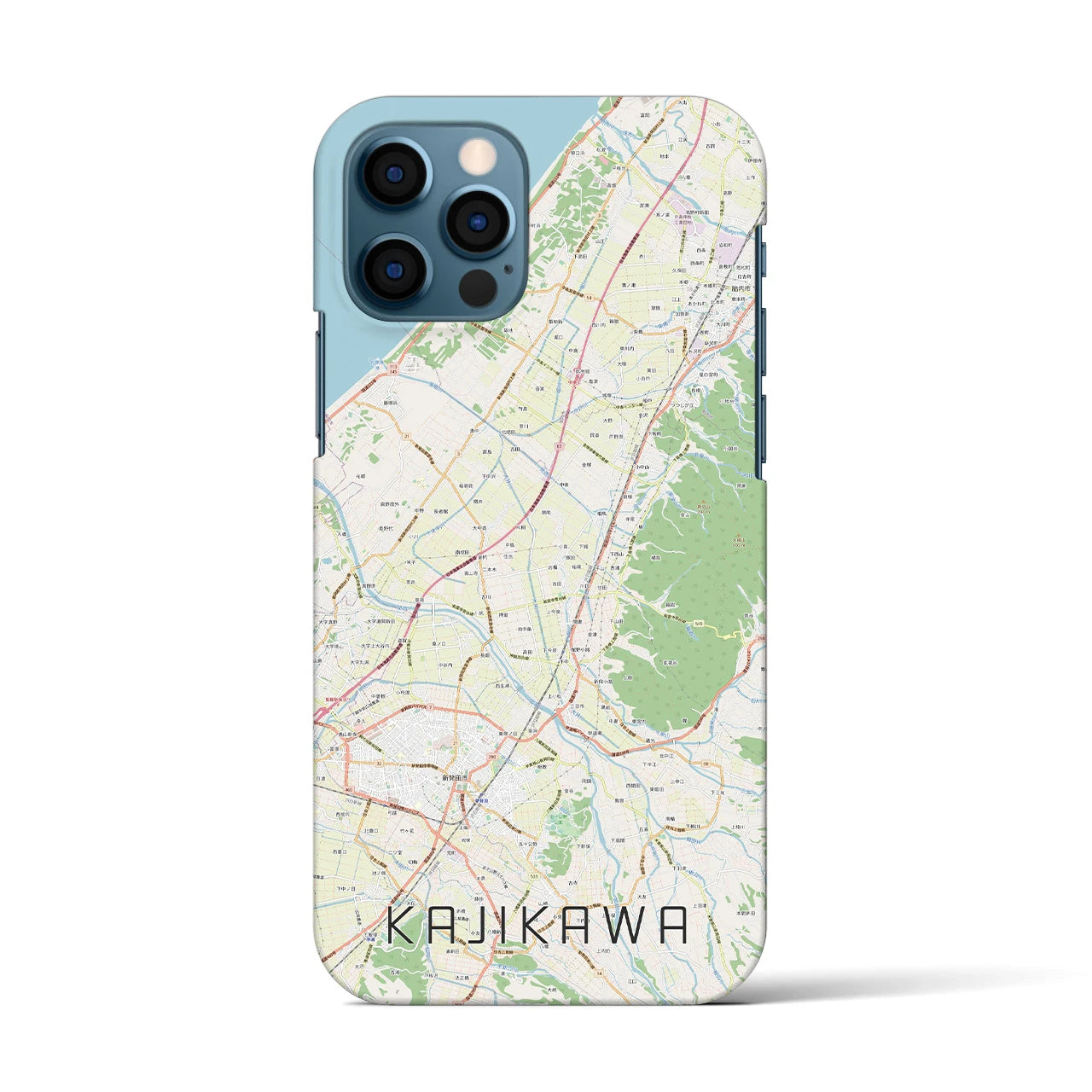 【加治川(新潟県)】地図柄iPhoneケース(バックカバータイプ)