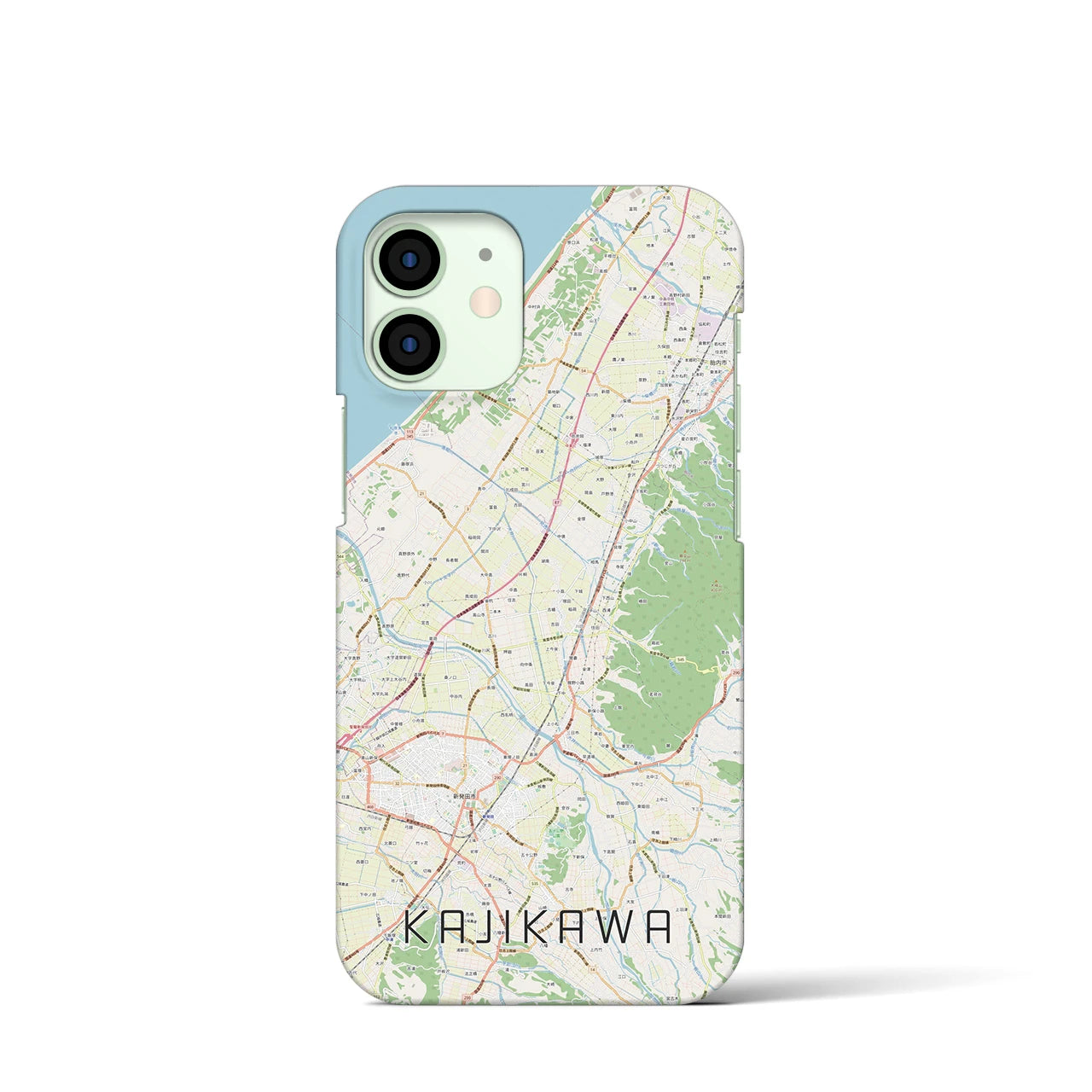 【加治川(新潟県)】地図柄iPhoneケース(バックカバータイプ)