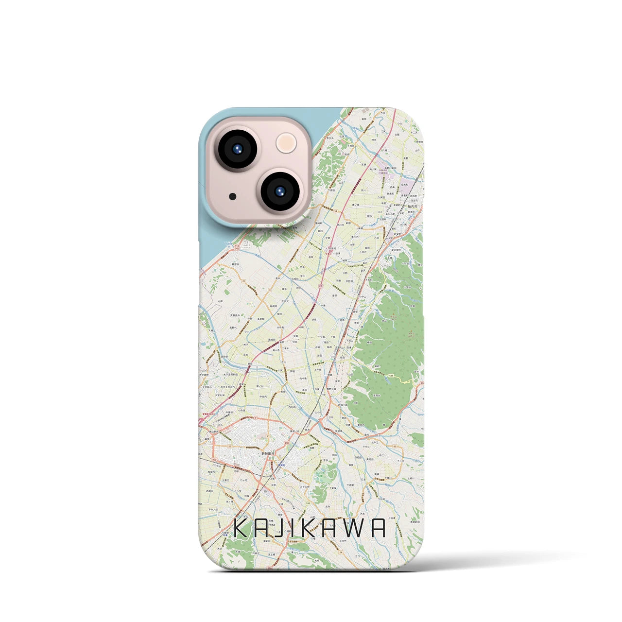 【加治川(新潟県)】地図柄iPhoneケース(バックカバータイプ)