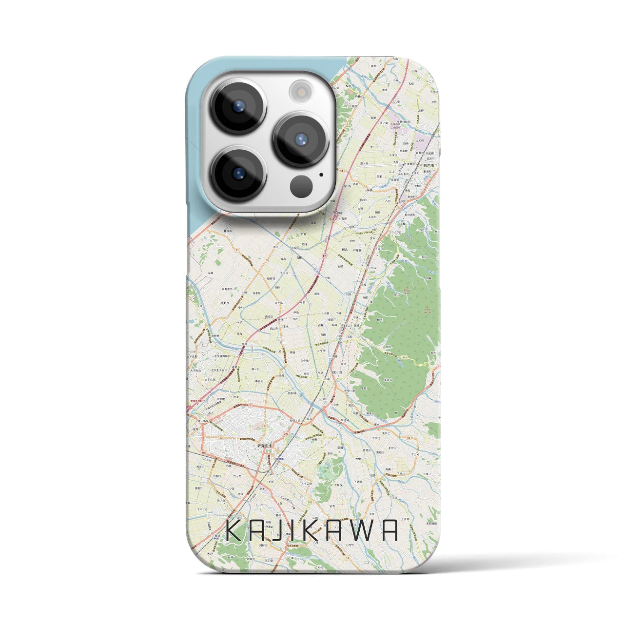 【加治川(新潟県)】地図柄iPhoneケース(バックカバータイプ)