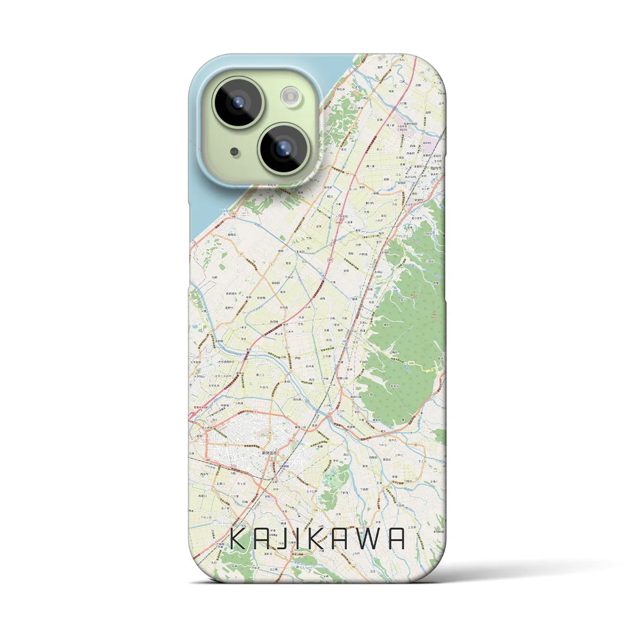 【加治川(新潟県)】地図柄iPhoneケース(バックカバータイプ)