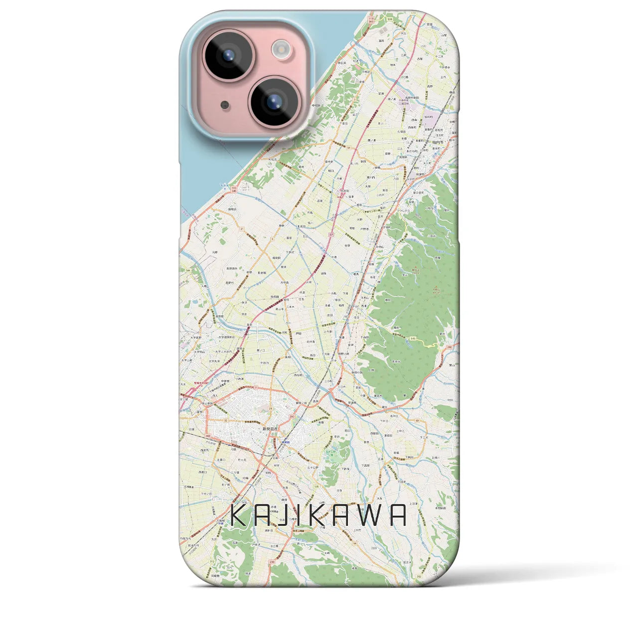 【加治川(新潟県)】地図柄iPhoneケース(バックカバータイプ)