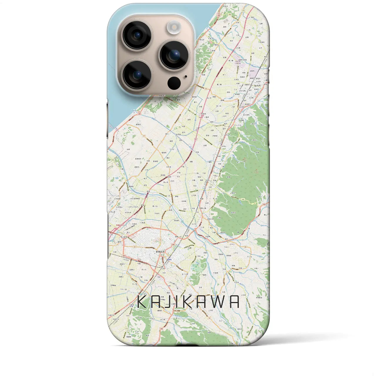 【加治川(新潟県)】地図柄iPhoneケース(バックカバータイプ)