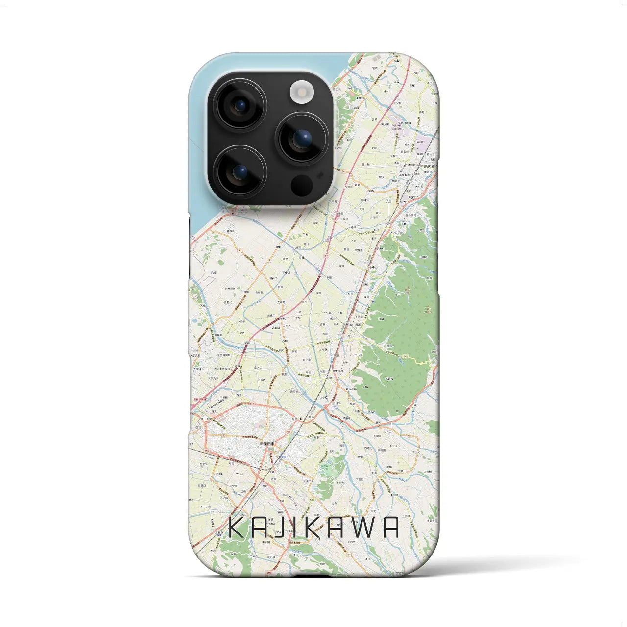 【加治川(新潟県)】地図柄iPhoneケース(バックカバータイプ)