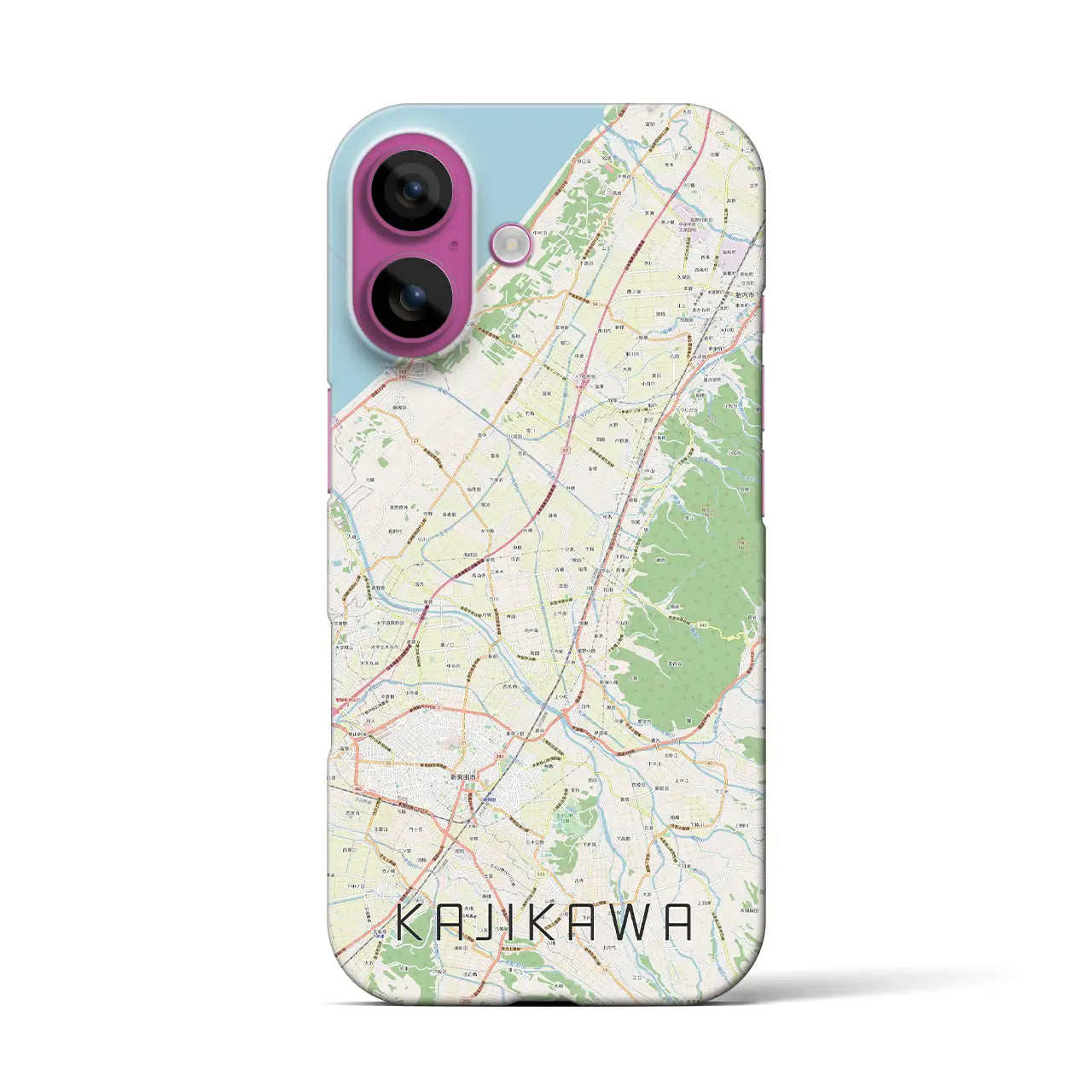 【加治川(新潟県)】地図柄iPhoneケース(バックカバータイプ)