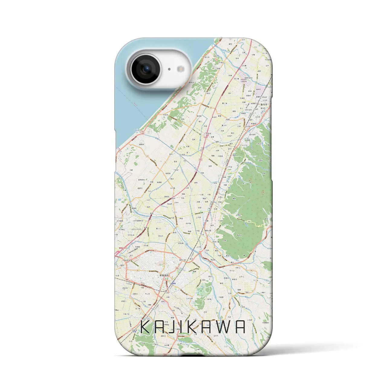 【加治川(新潟県)】地図柄iPhoneケース(バックカバータイプ)