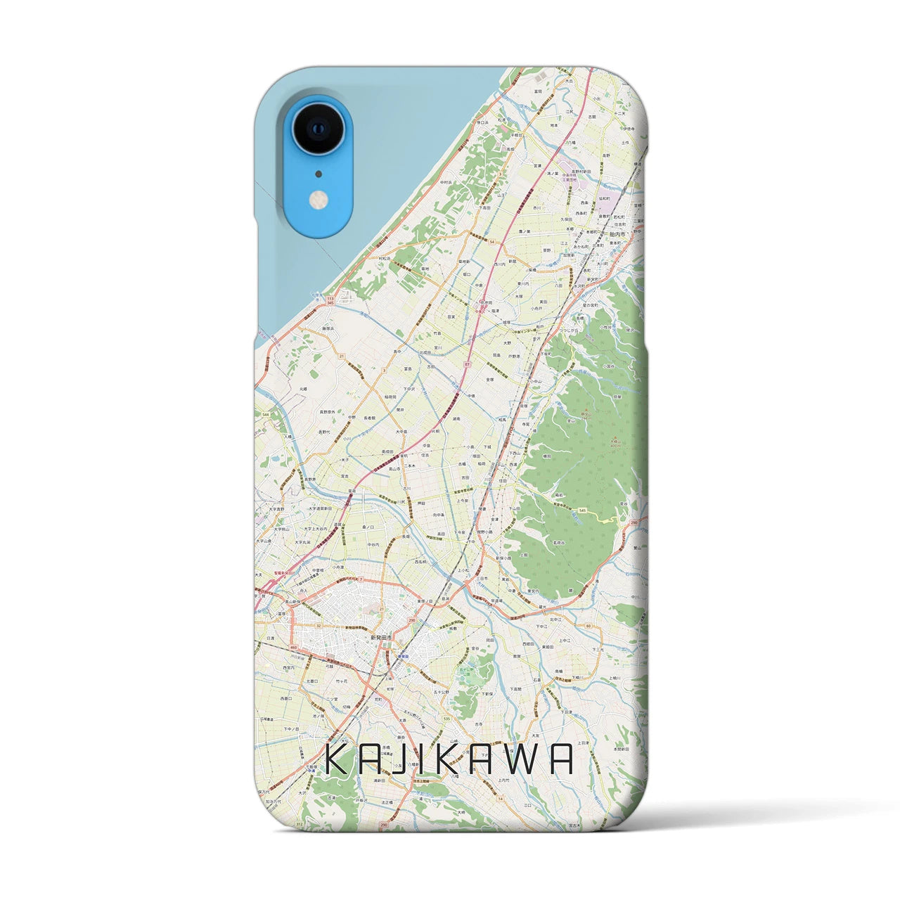 【加治川(新潟県)】地図柄iPhoneケース(バックカバータイプ)