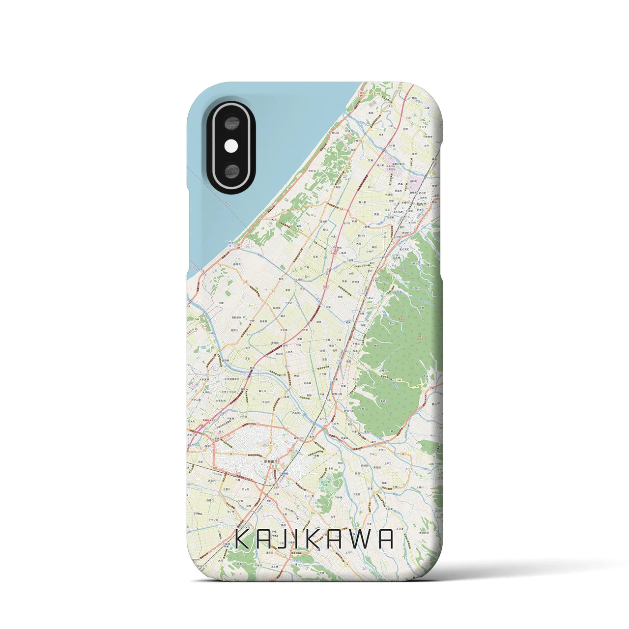 【加治川(新潟県)】地図柄iPhoneケース(バックカバータイプ)