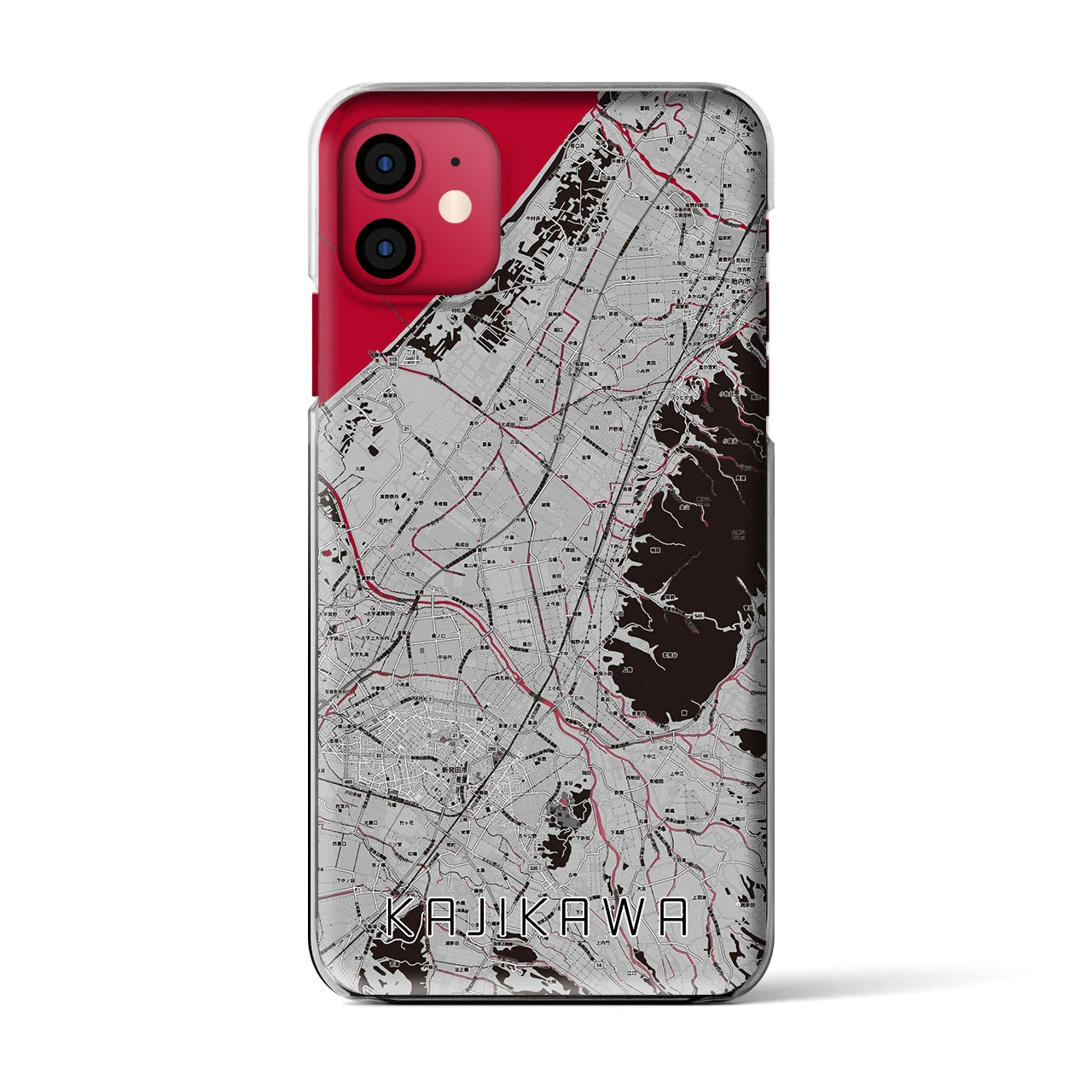 【加治川(新潟県)】地図柄iPhoneケース(クリアタイプ)