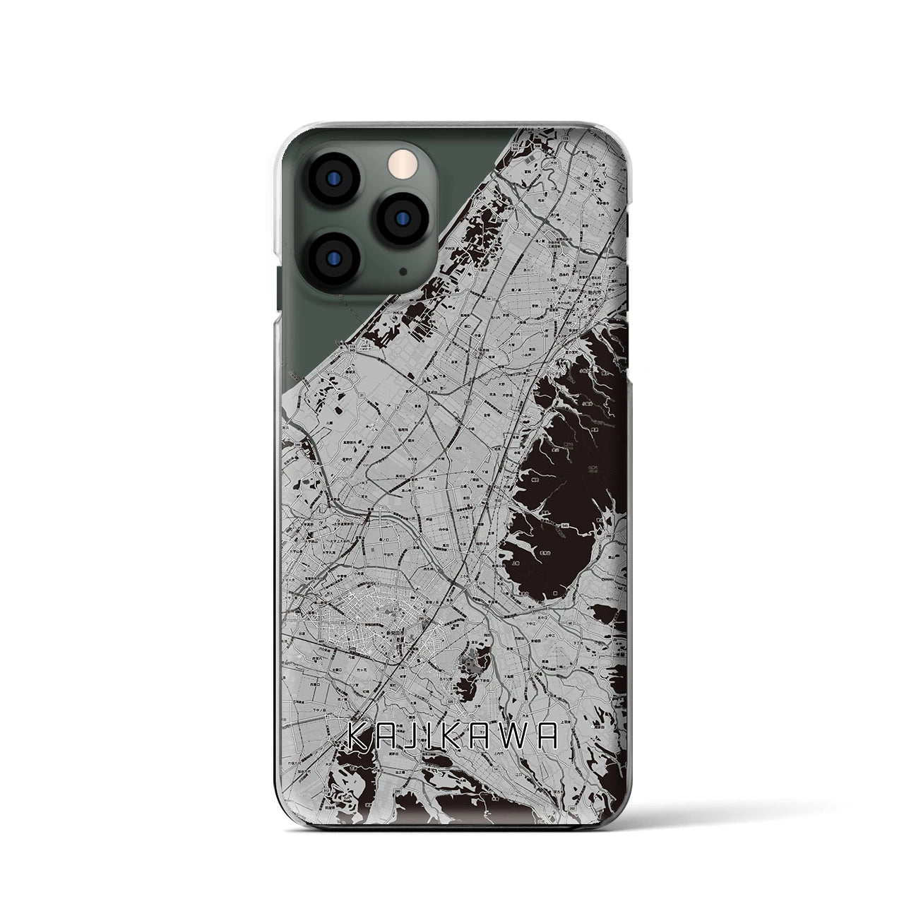 【加治川(新潟県)】地図柄iPhoneケース(クリアタイプ)