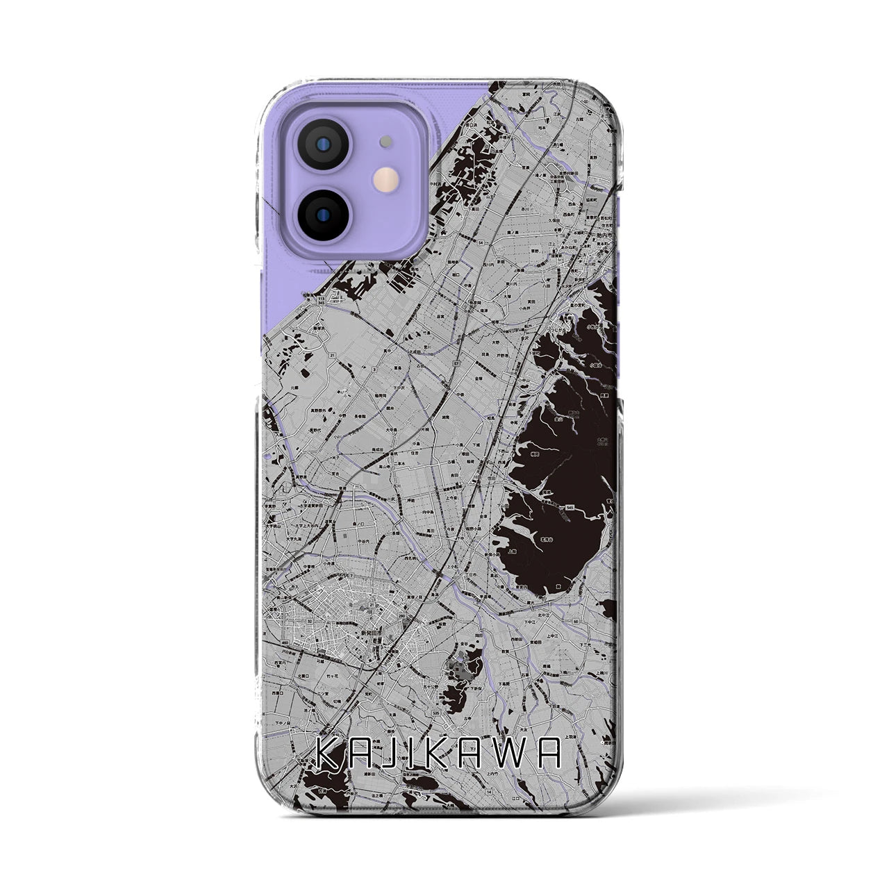 【加治川(新潟県)】地図柄iPhoneケース(クリアタイプ)