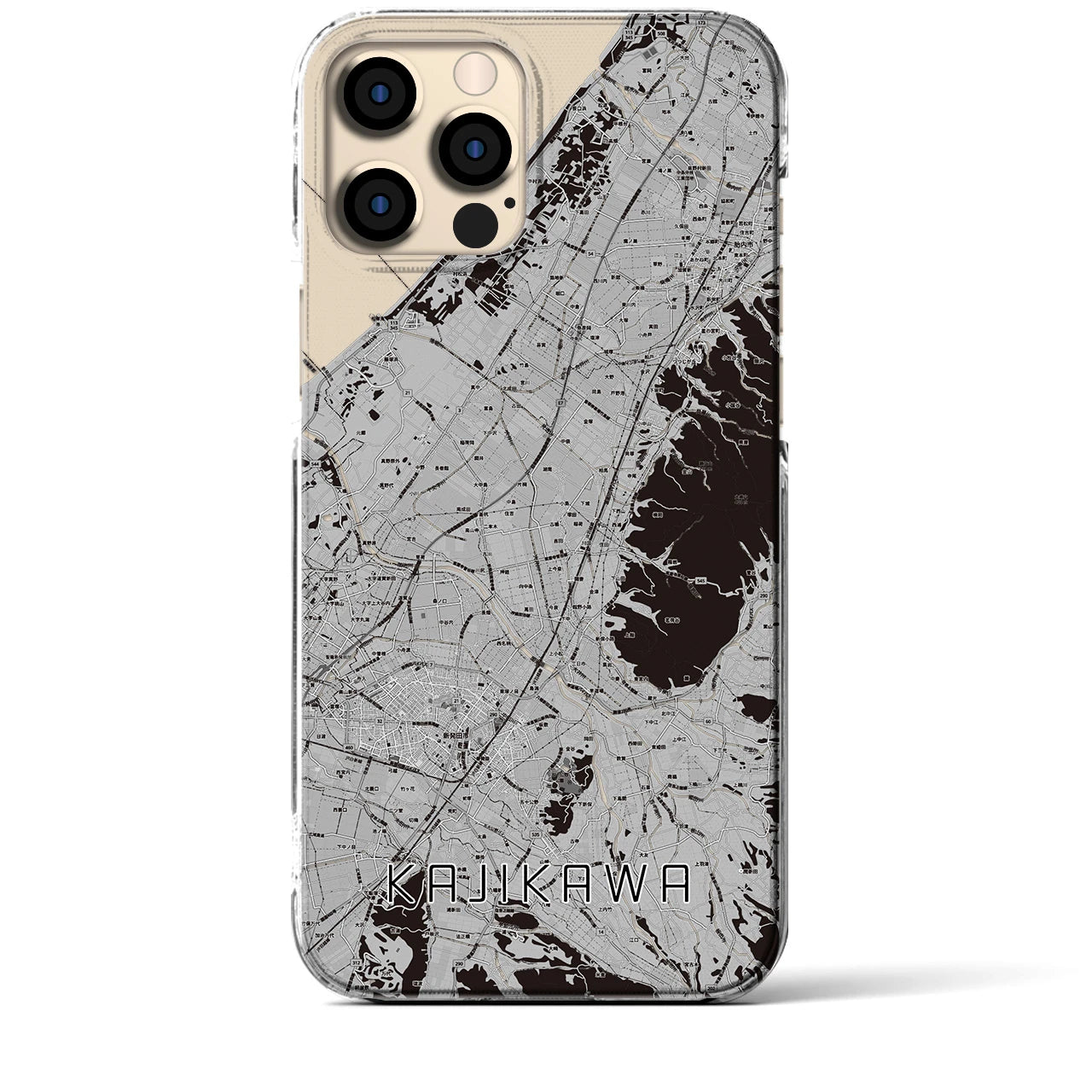 【加治川(新潟県)】地図柄iPhoneケース(クリアタイプ)