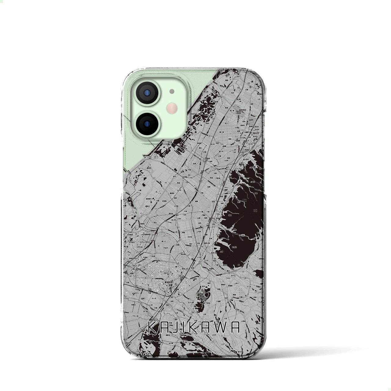 【加治川(新潟県)】地図柄iPhoneケース(クリアタイプ)