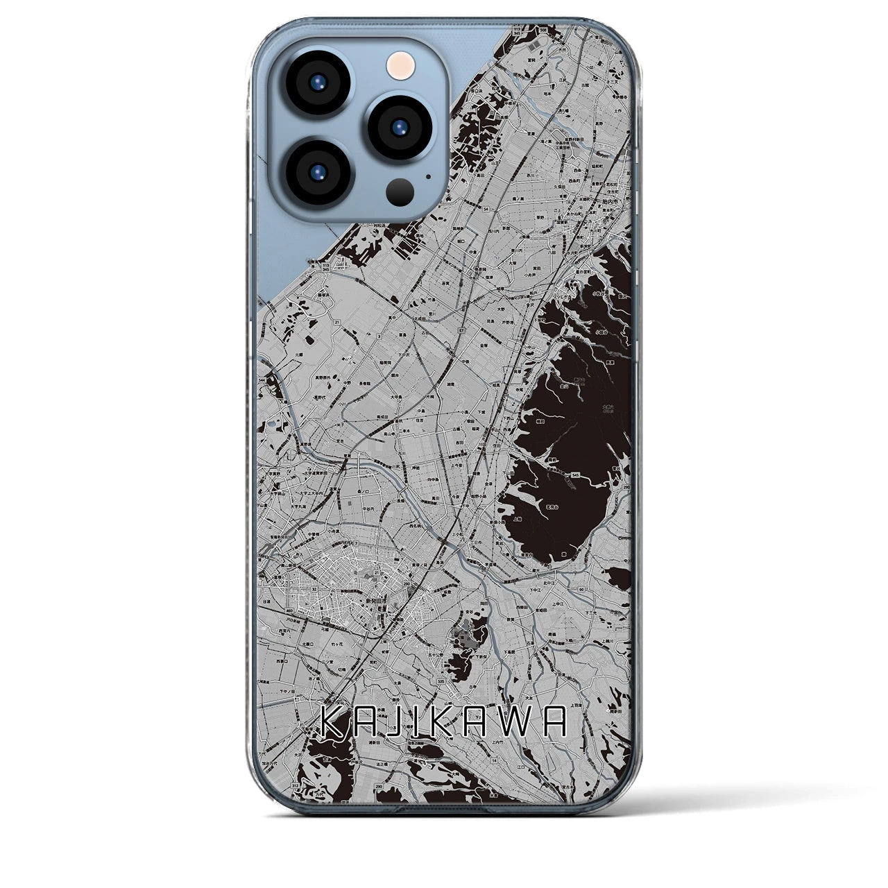 【加治川(新潟県)】地図柄iPhoneケース(クリアタイプ)