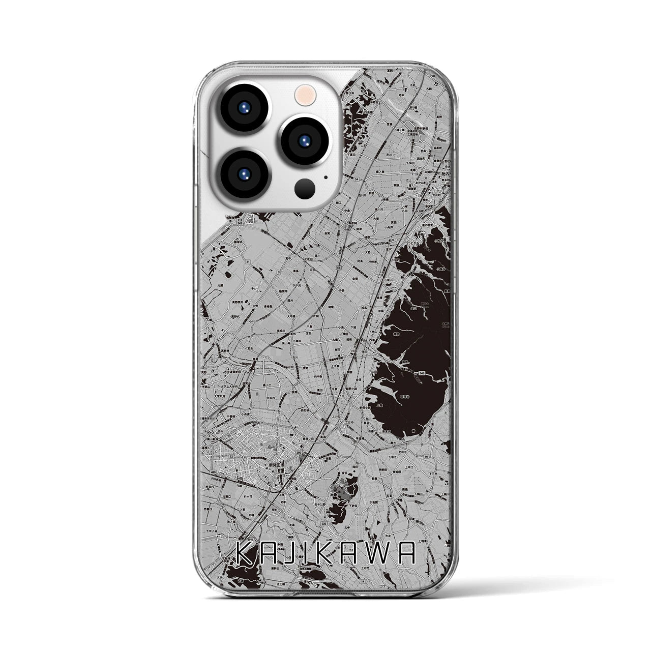 【加治川(新潟県)】地図柄iPhoneケース(クリアタイプ)