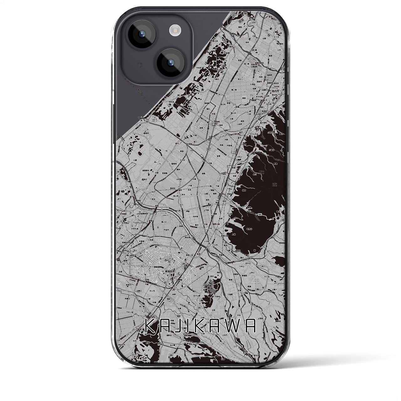 【加治川(新潟県)】地図柄iPhoneケース(クリアタイプ)