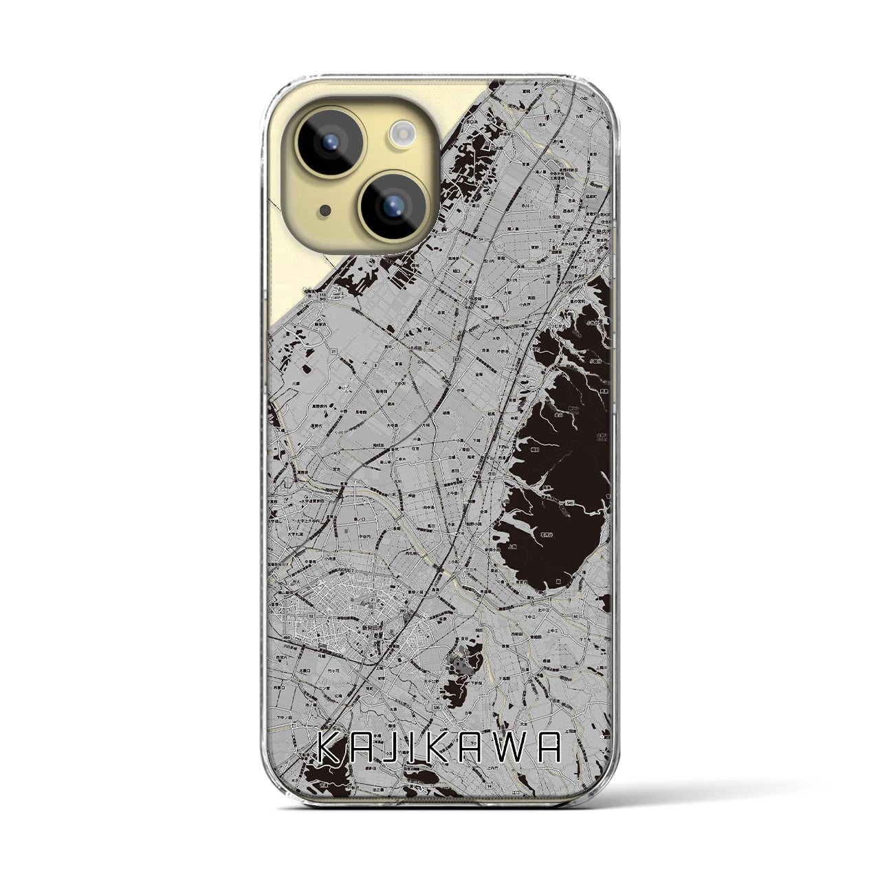 【加治川(新潟県)】地図柄iPhoneケース(クリアタイプ)