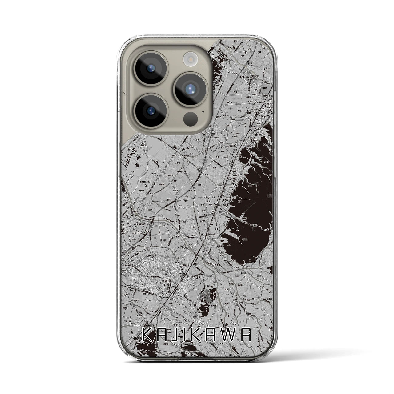 【加治川(新潟県)】地図柄iPhoneケース(クリアタイプ)