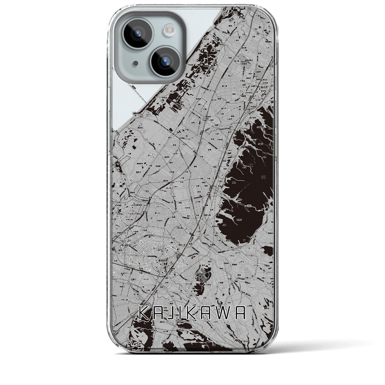 【加治川(新潟県)】地図柄iPhoneケース(クリアタイプ)